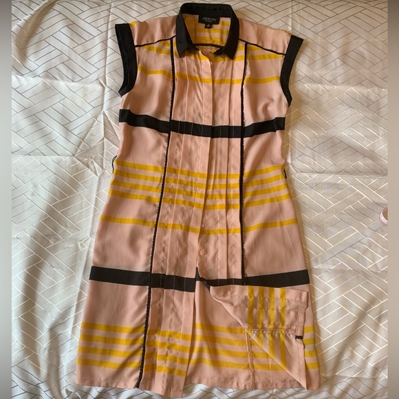 WOO to the WU! Jason Wu for Target plaid button up tie belt stripe dress - Picture 5 of 13